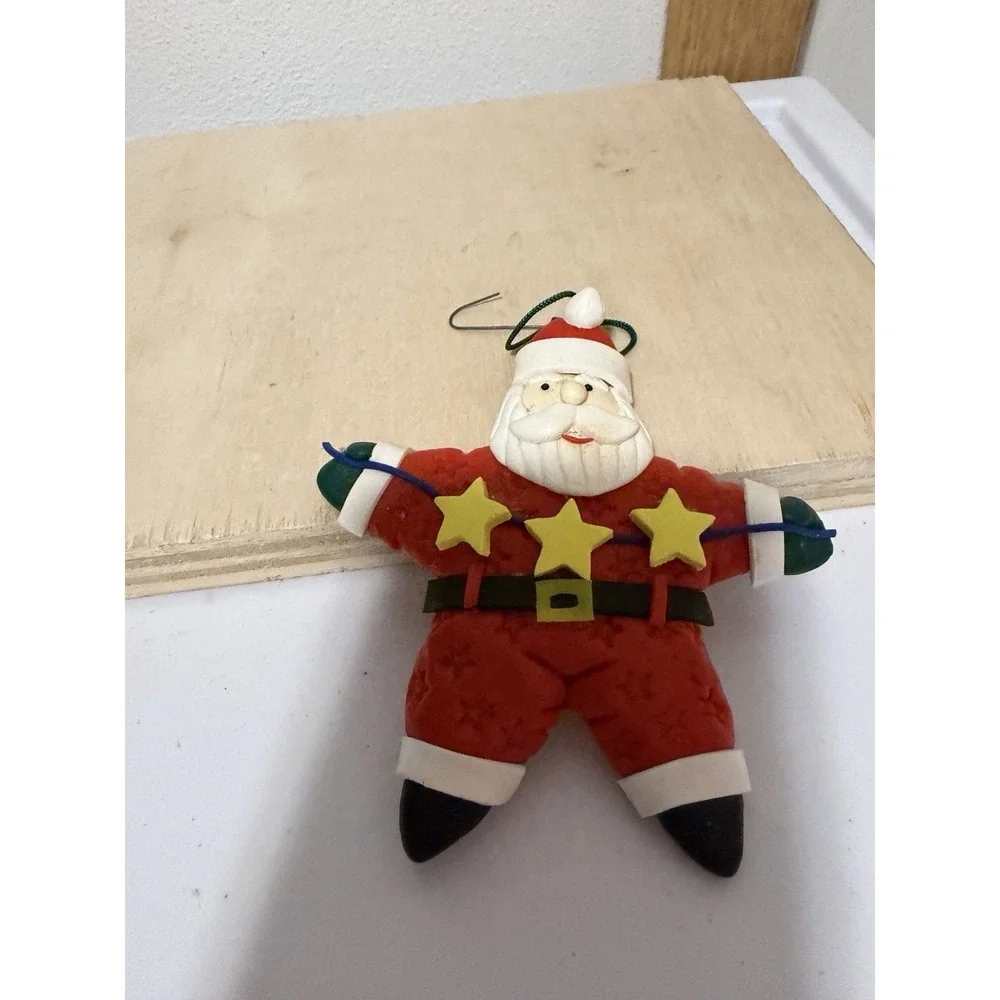 Clay Santa Ornament Vintage